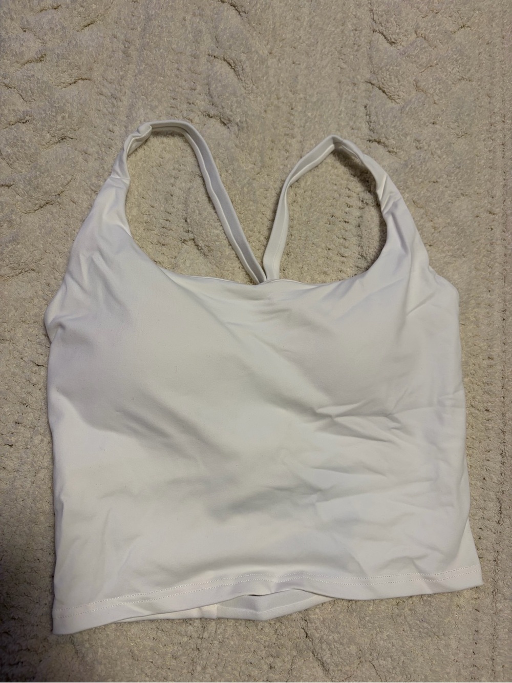 HALARA White Cropped Sports Bralette Tank